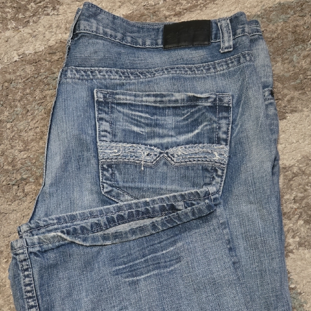 Blue Relaxed Fit Jeans with Vintage-Inspired Fading